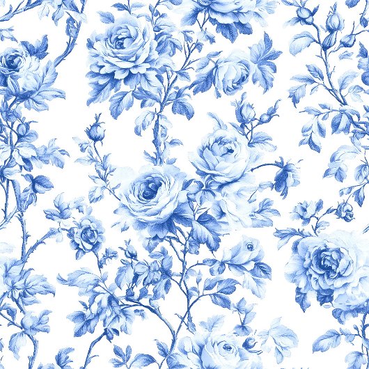 Romantic Royal Blue Toile de Jouy Wedding Program Programm