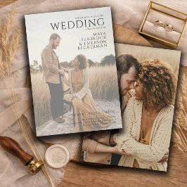 Romantic Rustic Photo Wedding Einladung