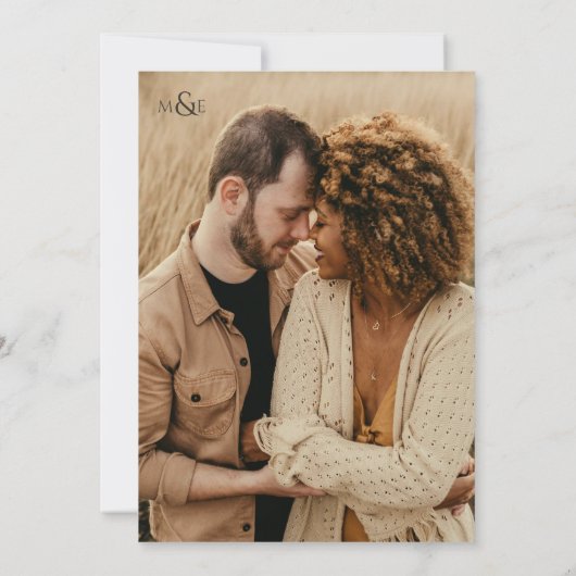 Romantic Rustic Photo Wedding Einladung (Rückseite)