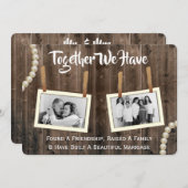 Romantic & Rustic Vow Renewal Two Photo Invitation Einladung (Vorne/Hinten)