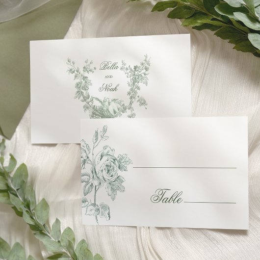 Romantic Sage Floral Wedding Platzkarte