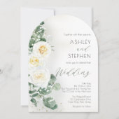 Romantic Sage Green Arch Wedding Invitation Einladung (Vorderseite)