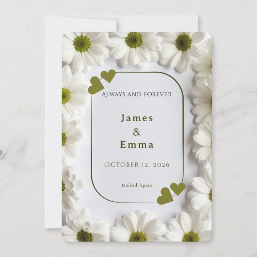 Romantic Save the Date Card - Always and Forever Einladung (Vorderseite)