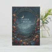 Romantic Scenic Valley Floral Arch Evening Wedding Einladung (Stehend Vorderseite)