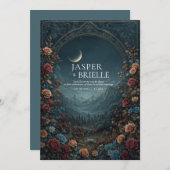 Romantic Scenic Valley Floral Arch Evening Wedding Einladung (Vorne/Hinten)