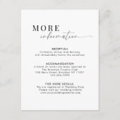 Romantic Script Black and White Wedding Details Begleitkarte (Vorderseite)