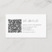 Romantic Script Calligraphy QR Code Wedding RSVP Begleitkarte (Rückseite)