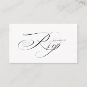 Romantic Script Calligraphy QR Code Wedding RSVP Begleitkarte (Vorderseite)