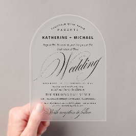 Romantic Script Calligraphy Simple & Chic Wedding Acryleinladungen