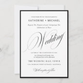 Romantic Script Calligraphy Simple & Chic Wedding Einladung (Vorderseite)
