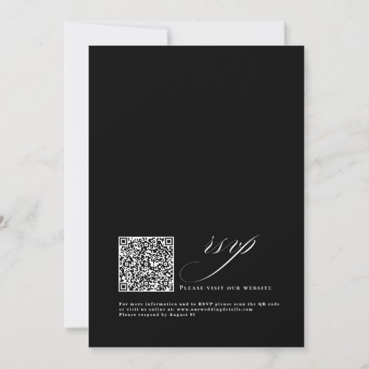 Romantic Script Calligraphy Simple & Chic Wedding Einladung (Rückseite)