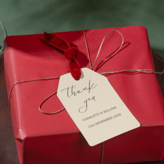 Romantic Script Classic Wedding Favor Tag Geschenkanhänger