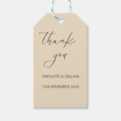 Romantic Script Classic Wedding Favor Tag Geschenkanhänger (Vorderseite)