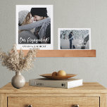 Romantic Script Engagement Keepsake 2-Photo Bilderleiste<br><div class="desc">Remember the moment your wedding journey began with this romantic 2-photo display. You can easily create your own gallery wall template with these coordinated photographs that contain pre-made word-art overlays. It is easy to swap the photo placeholders with your own photographs. Because it is a custom template all of the...</div>