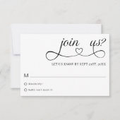 Romantic Script Typography Minimalist Wedding RSVP Karte (Vorderseite)