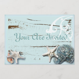 Romantic Seashells Beach Hochzeitseinladung Einladung