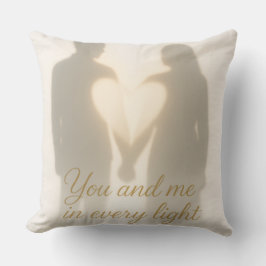Romantic Shadow Couple Heart Throw Pillow | You an Kissen