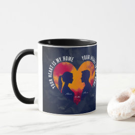 Romantic Silhouette Couple Heart Two-Tone Mug Tasse