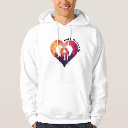 Romantic Silhouette Heart Couple Valentine's Day Hoodie (Vorderseite)