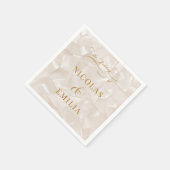 Romantic Simple Neutral Wedding Serviette (Ecke)