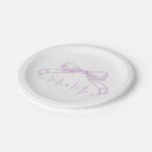 Romantic Sketched Bow l Lilac Mr & Mrs Wedding Pappteller (Schrägansicht)
