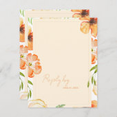 Romantic Soft Peach QR Code Garden Floral Wedding RSVP Karte (Vorne/Hinten)