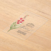 Romantic Soft Pink Flowers Summer Garden Acryleinladungen (Ablage )