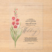 Romantic Soft Pink Flowers Summer Garden Acryleinladungen (Vorderseite)