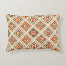 Romantic Southwestern Heart Pattern Peach & Sage Dekokissen