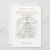 Romantic Spanish Quinceañera in Green & Golden  Einladung (Rückseite)