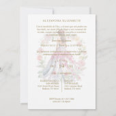 Romantic Spanish Quinceañera in Pink Shades  Einladung (Rückseite)