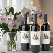 Romantic Spanish Quinceañeras Twins Dolls Green Weinetikett