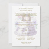 Romantic Spanish Quinceañeras Twins Purple Shades Einladung (Rückseite)