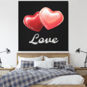 Romantic Sparkling Red Hearts "Love" Glitter Desig Leinwanddruck (Insitu (Schlafzimmer))
