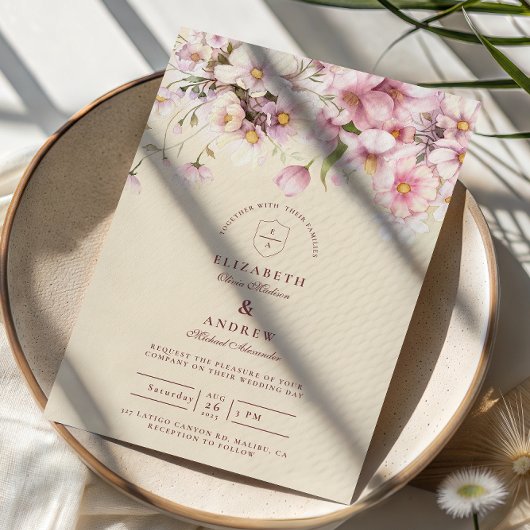 Romantic Spring Blossom Wedding Einladung