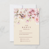 Romantic Spring Blossom Wedding RSVP Karte (Vorderseite)