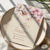 Romantic Spring Blossom Wedding RSVP Karte