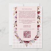 Romantic Spring Burgundy Floral Arch Wedding Save The Date (Rückseite)