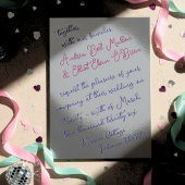 Romantic Spring Wedding Mauve, Purple & Silver Folieneinladung