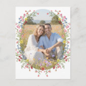 Romantic Spring Wildflower Garden Photo Save Date Postkarte (Vorderseite)