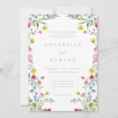 Romantic Spring Wildflower Garden Wedding Einladung (Vorderseite)