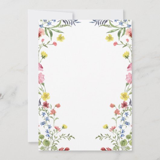 Romantic Spring Wildflower Garden Wedding Einladung (Rückseite)