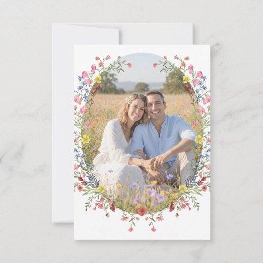 Romantic Spring Wildflower Garden Wedding Photo Save The Date (Rückseite)
