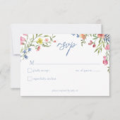 Romantic Spring Wildflower Garden Wedding RSVP Karte (Vorderseite)
