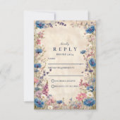 Romantic Spring Wildflower Wedding RSVP Karte (Vorderseite)