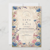 Romantic Spring Wildflower Wedding Save The Date (Vorderseite)
