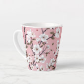 Romantic Springtime Cherry Blossoms Japandi Floral Milchtasse (Linke Ecke)
