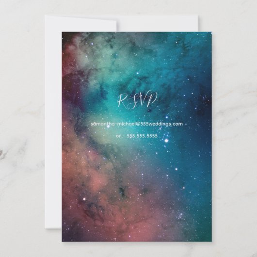 Romantic Star Lit Sky Wedding Einladung (Rückseite)