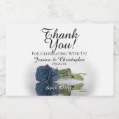 Romantic Steel Blue Rose Wedding Danke Mini Alkoholflaschenetikett (Einzelnes Label)