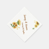 Romantic Sunflower Rustic Yellow Funny Wedding Serviette (Ecke)